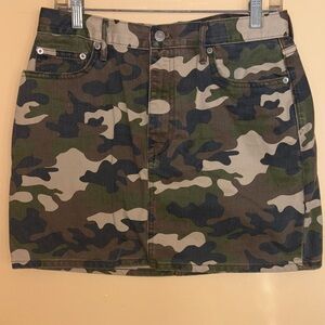 GAP Green and Brown Camouflage Mini Skirt